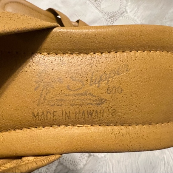 Vintage Island Slipper Wedge Sandals Shoes Made in Hawaii No Size but Approx 8 - Picture 11 of 16